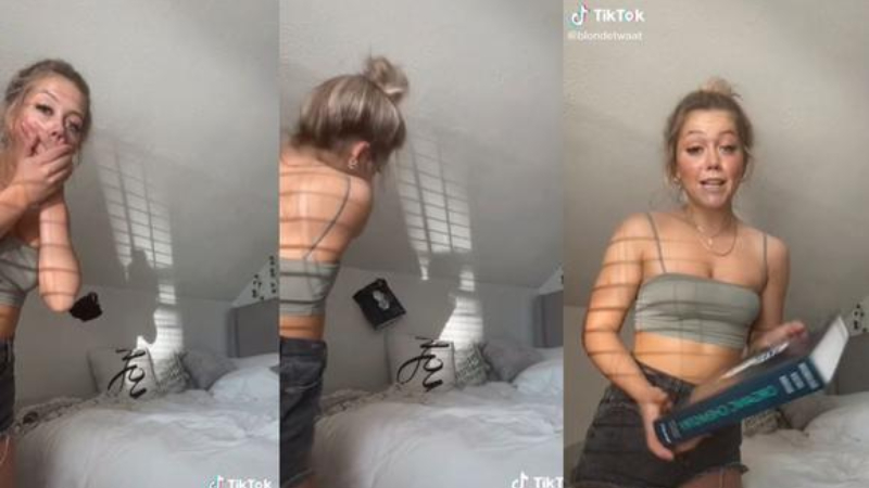 Influencer se hace viral en TikTok por aventar un libro que destruyó su pared&nbsp;(VIDEO)